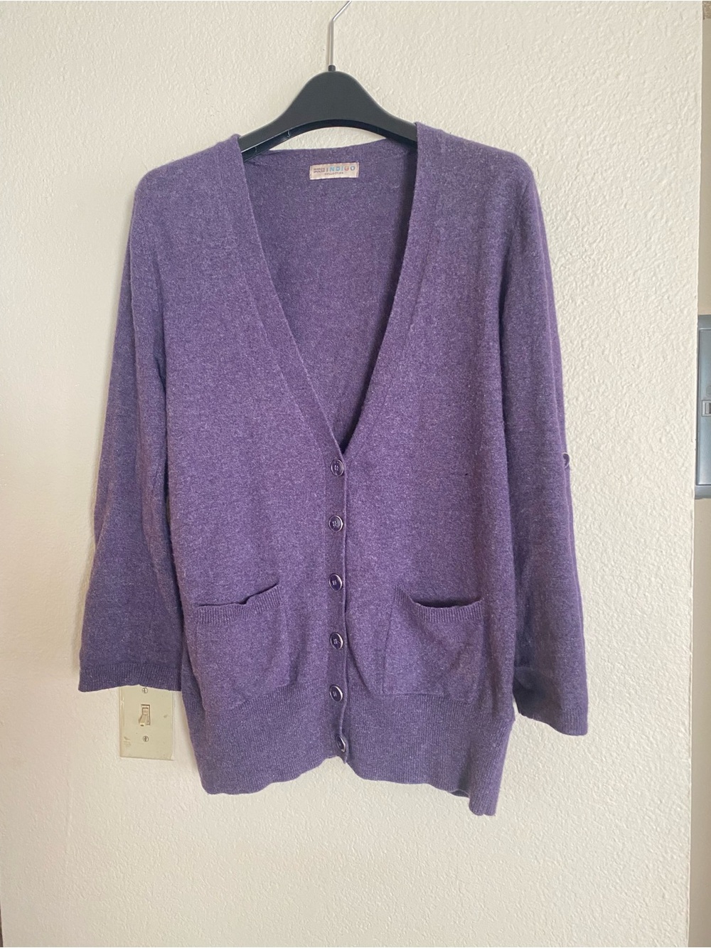 Marks & Spencer Purple long V-neck cardigan